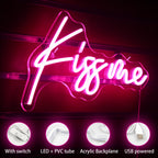 Kiss Me – LED-Neon-Schriftzug (5 V USB)