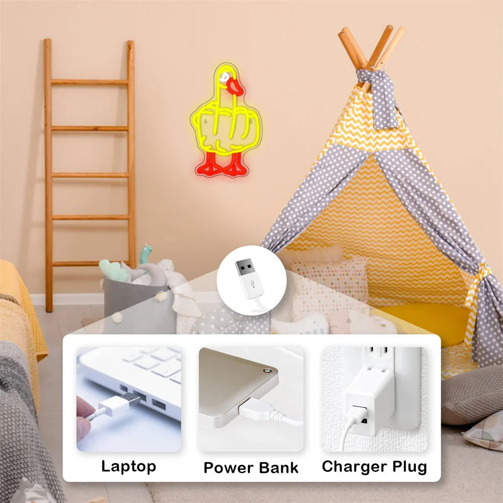 Ente – LED-Neonschild (5 V USB)