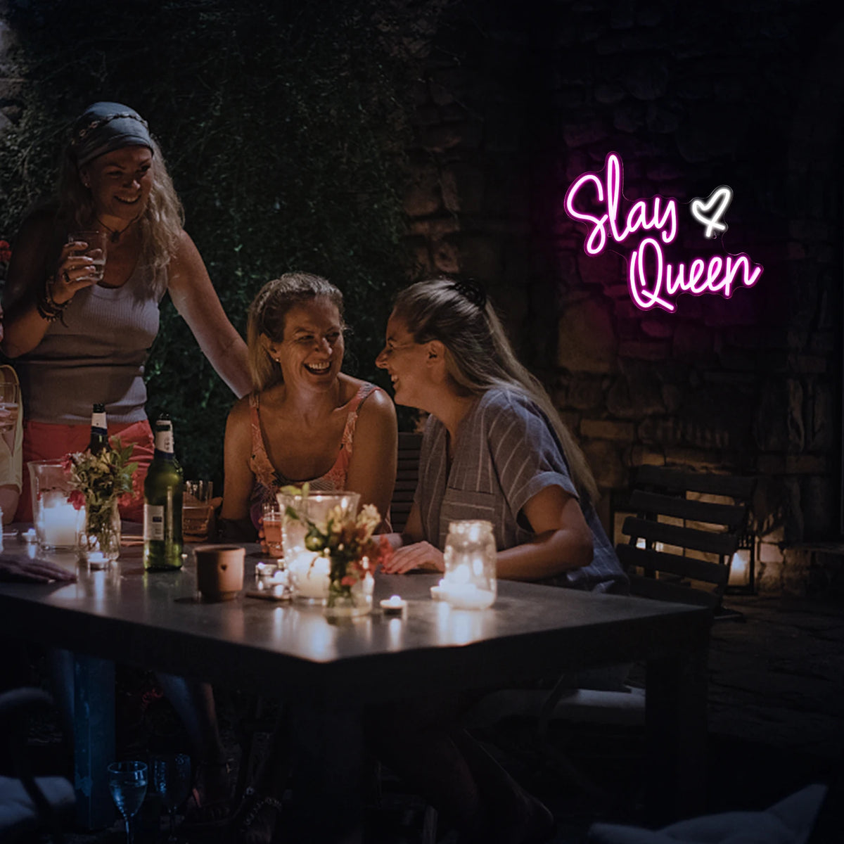 Slay Queen – Herz – LED-Neonschild (5 V USB)