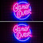 Game Over – Runde Umrandung – LED-Neonschild (5 V USB)