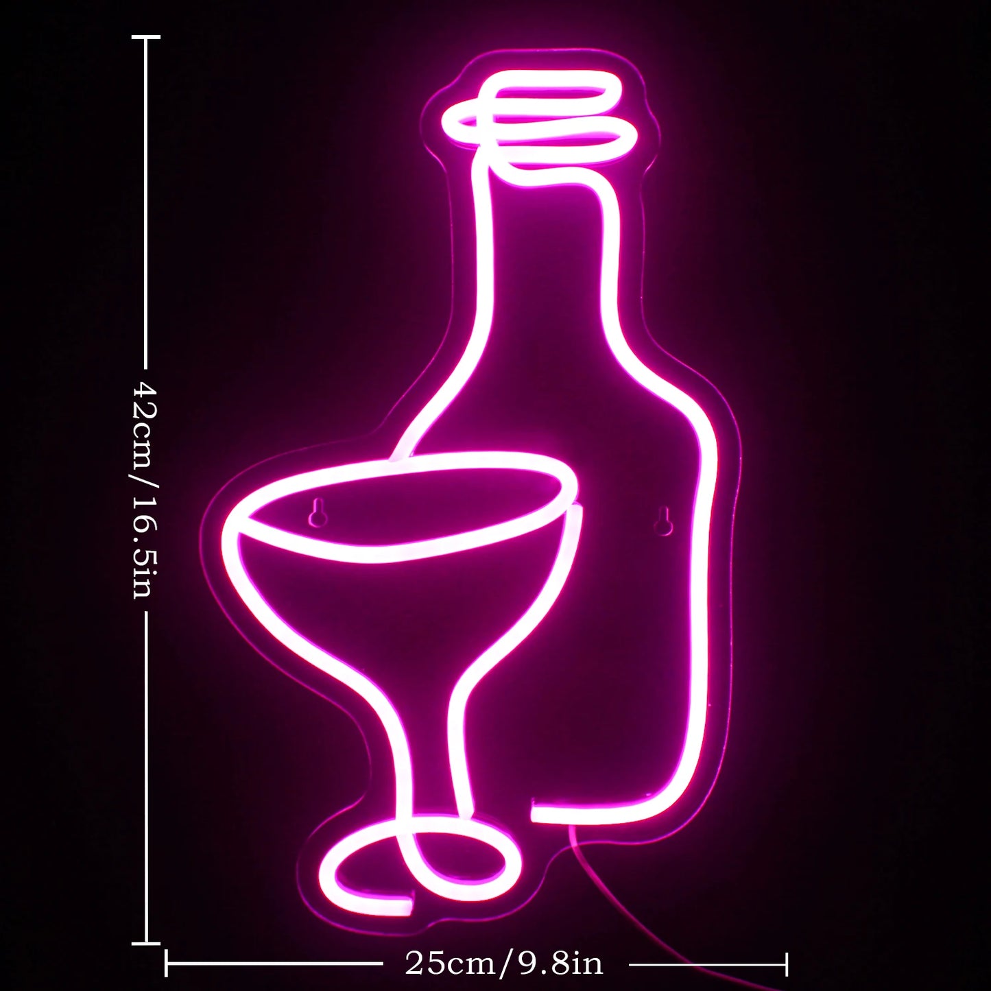 Wine Glass 5V Mini USB LED Neon Sign - Budget Friendly