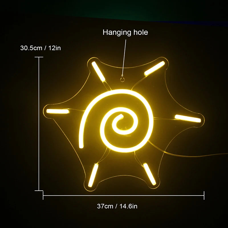 Warmweiße Sonne – LED-Neonschild (5 V USB)
