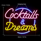 Cocktails Dreams 5V USB LED Neon Sign - Budget Friendly