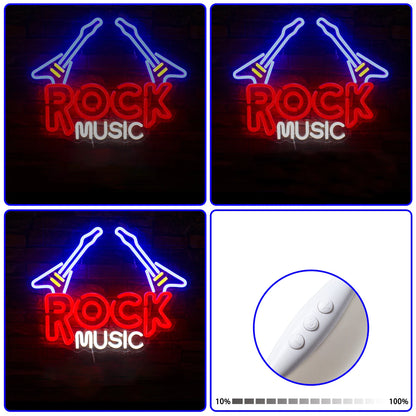 Rock Guitar 5V Mini USB LED Neon Sign - Budget Friendly