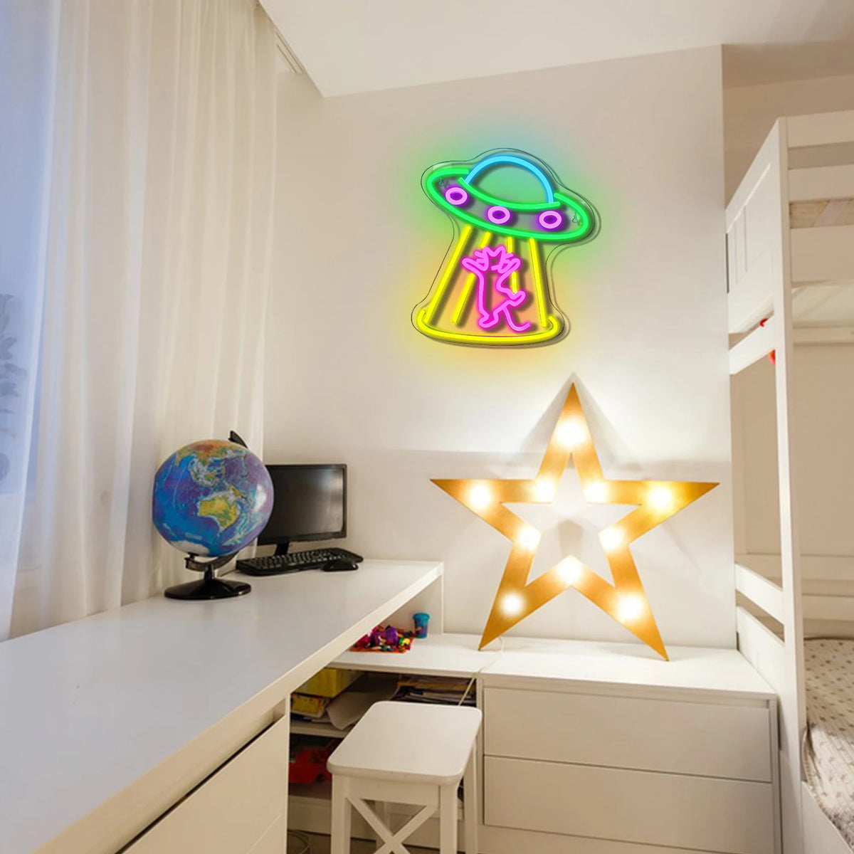 Raumschiff – LED-Neonschild (5 V USB)