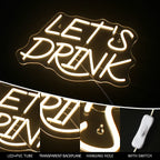 Let's Drink – LED-Leuchtschild (5 V USB)