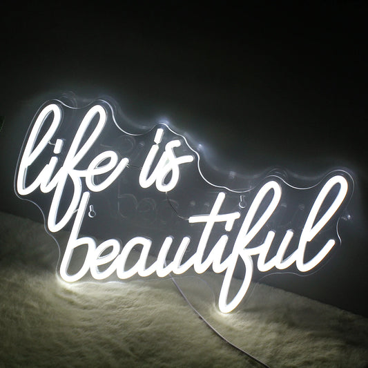 Life is beautiful 5V Mini USB LED Neon Sign - Budget Friendly