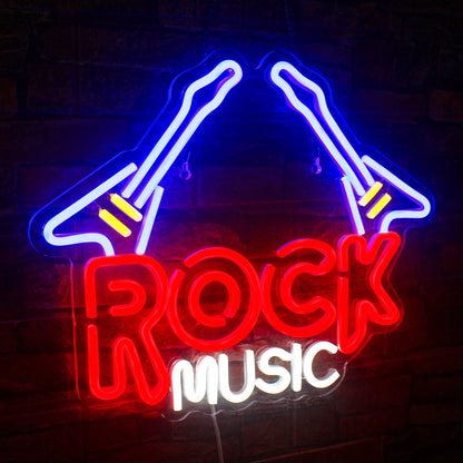 Rock Guitar 5V Mini USB LED Neon Sign - Budget Friendly