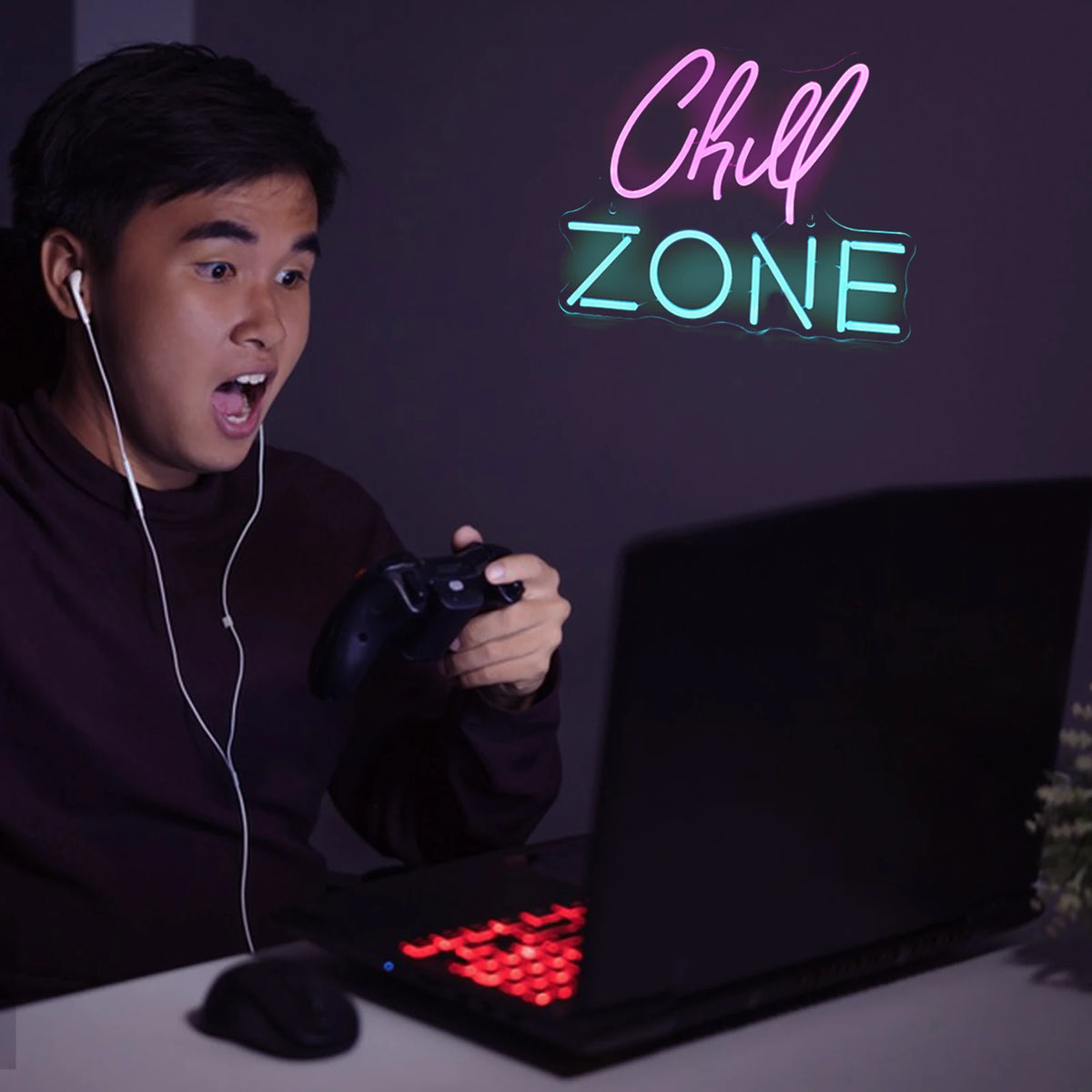 Chill Zone – LED-Neon-Schriftzug (5 V USB)