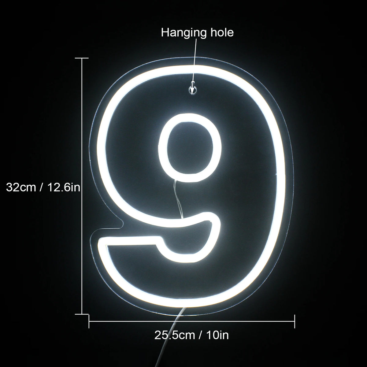 Geburtstagszahlen 0–9 – LED-Neonschild (5 V USB)
