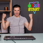 GAME START – Dreieck und kleine Raute – LED-Neonschild (5 V USB)