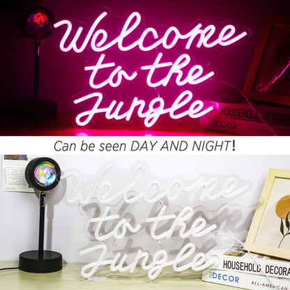 Welcome to the Jungle 5V Mini USB LED Neon Sign - Budget Friendly