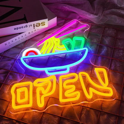 Open Ramen 5V Mini USB LED Neon Sign - Budget Friendly