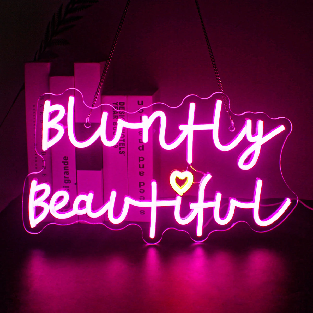 Bluntly Beautiful – Herz – LED-Leuchtschild (5 V USB)