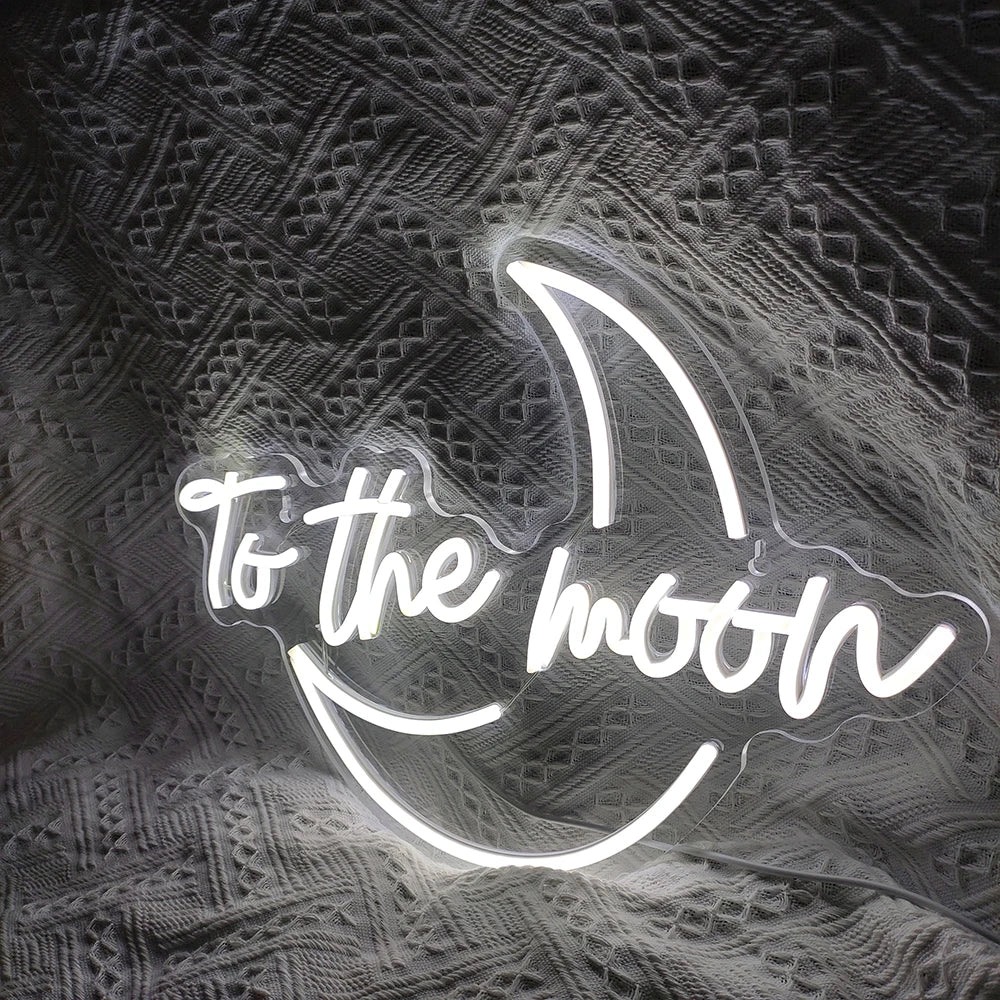 To the moon – Mondsichel – LED-Neonschild (5 V USB)