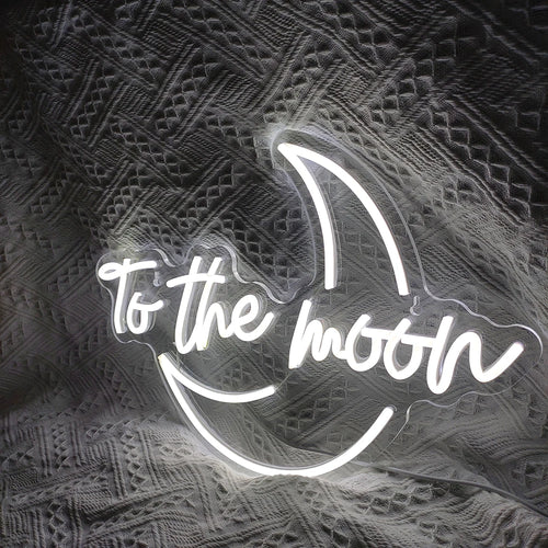 To the moon – Mondsichel – LED-Neonschild (5 V USB)