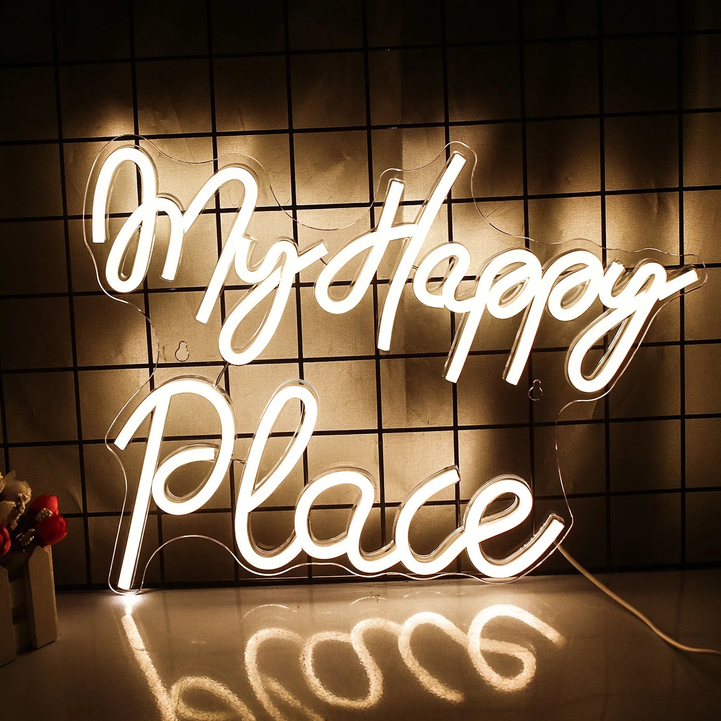 My Happy Place 5V Mini USB LED Neon Sign - Budget Friendly