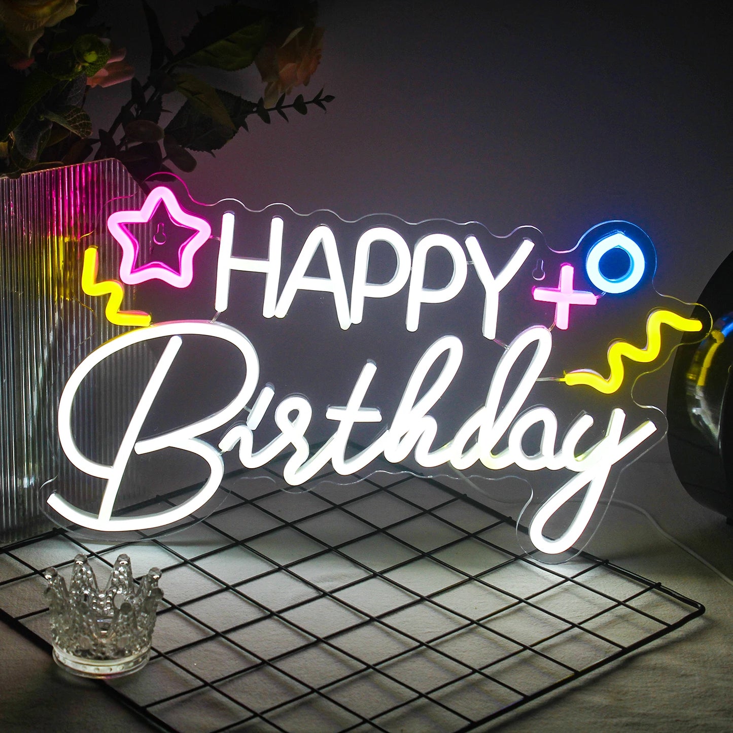 Happy Birthday 5V Mini USB LED Neon Sign - Budget Friendly