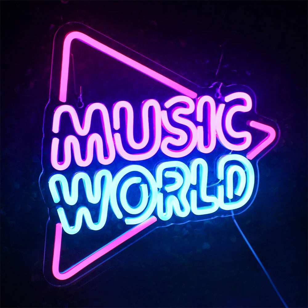 Music World 5V Mini USB  LED Neon Sign - Budget Friendly