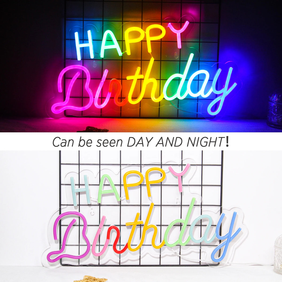 Happy Birthday – LED-Neon-Schriftzug (5 V USB)