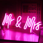 Mr & Mrs – LED-Neon-Schriftzug (5 V USB)