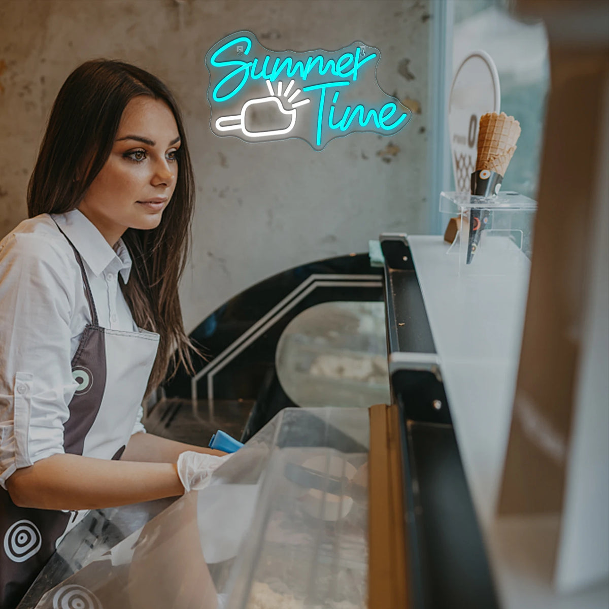 Summer Time – Eiscreme – LED-Neonschild (5 V USB)