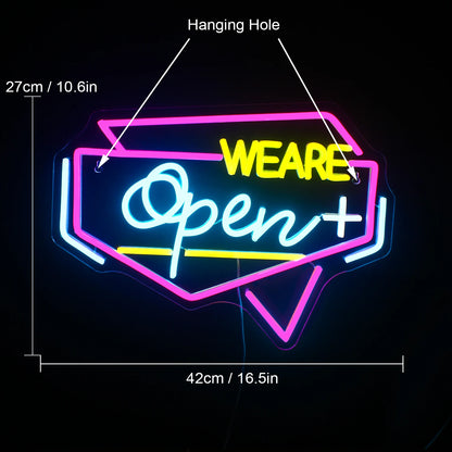 Open 5V Mini USB LED Neon Sign - Budget Friendly