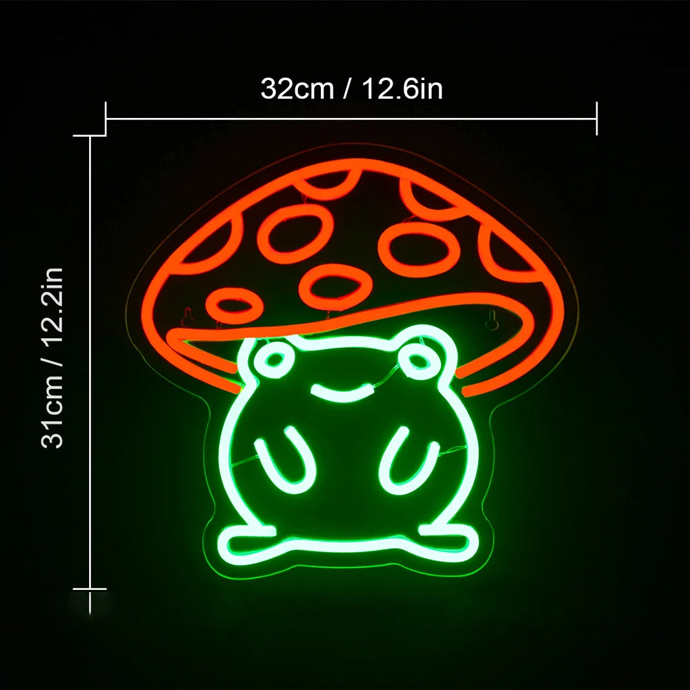 Frosch im Anime-Stil – LED-Neonschild (5 V USB)