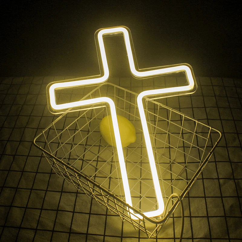 Kreuz – LED-Neonschild (5 V USB)