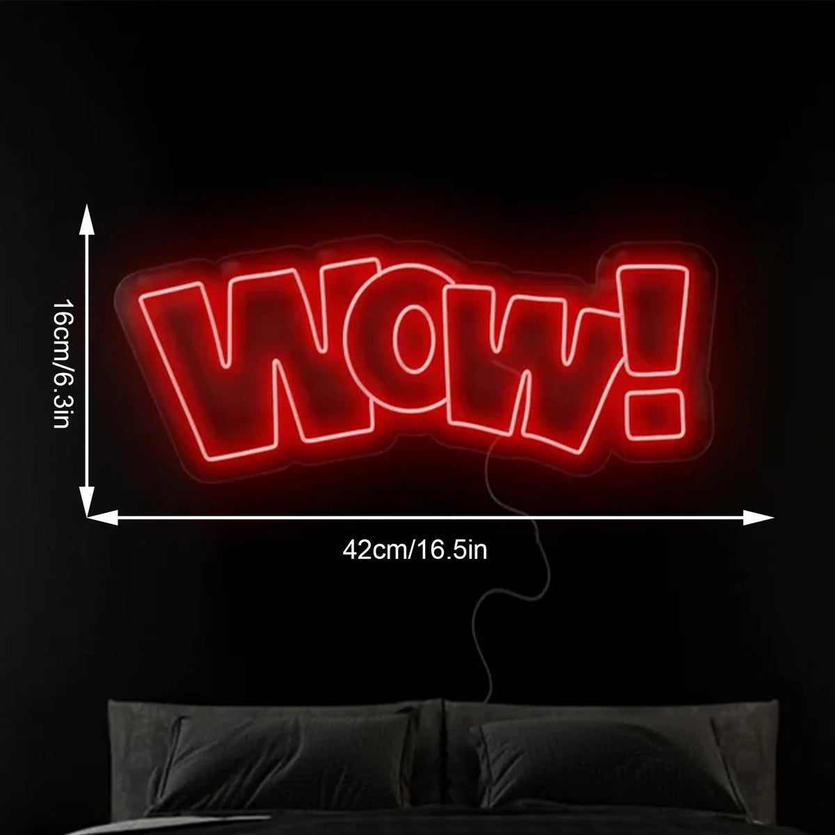 WOW – Comic-Explosion, neues Design – LED-Neonschild (5 V USB)