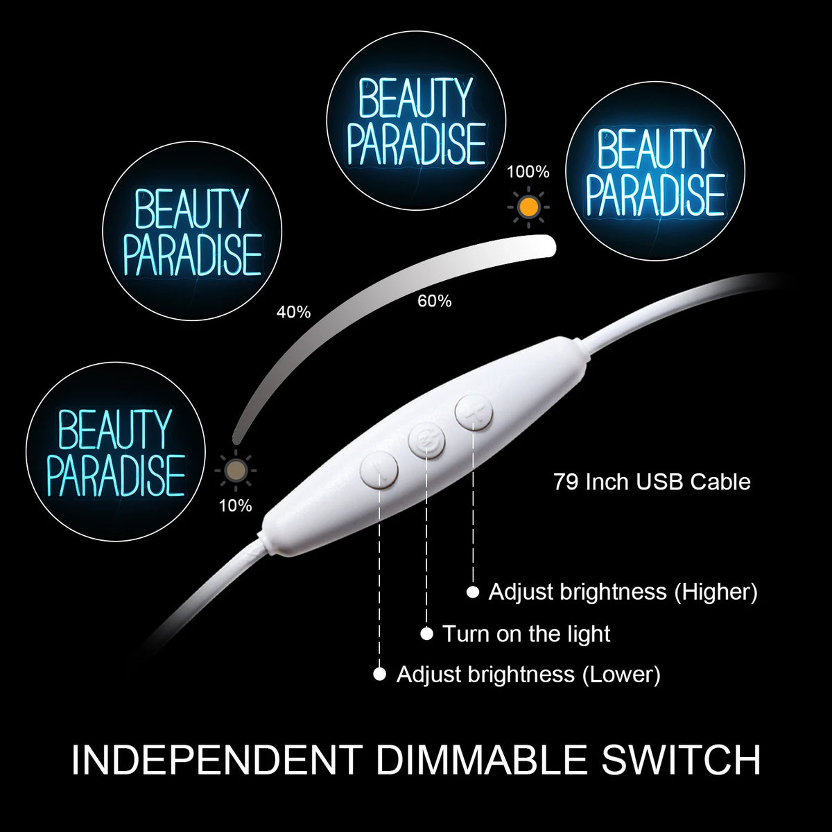 Beauty Paradise – LED-Leuchtschild (5 V USB)