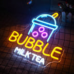 BUBBLE MILK TEA – Bubble-Tea-Becher – LED-Leuchtschild (5 V USB)