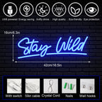 Stay Wild – LED-Neon-Schriftzug (5 V USB)
