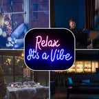 Relax It's a Vibe 5V USB LED Neon Sign - Budget Friendly