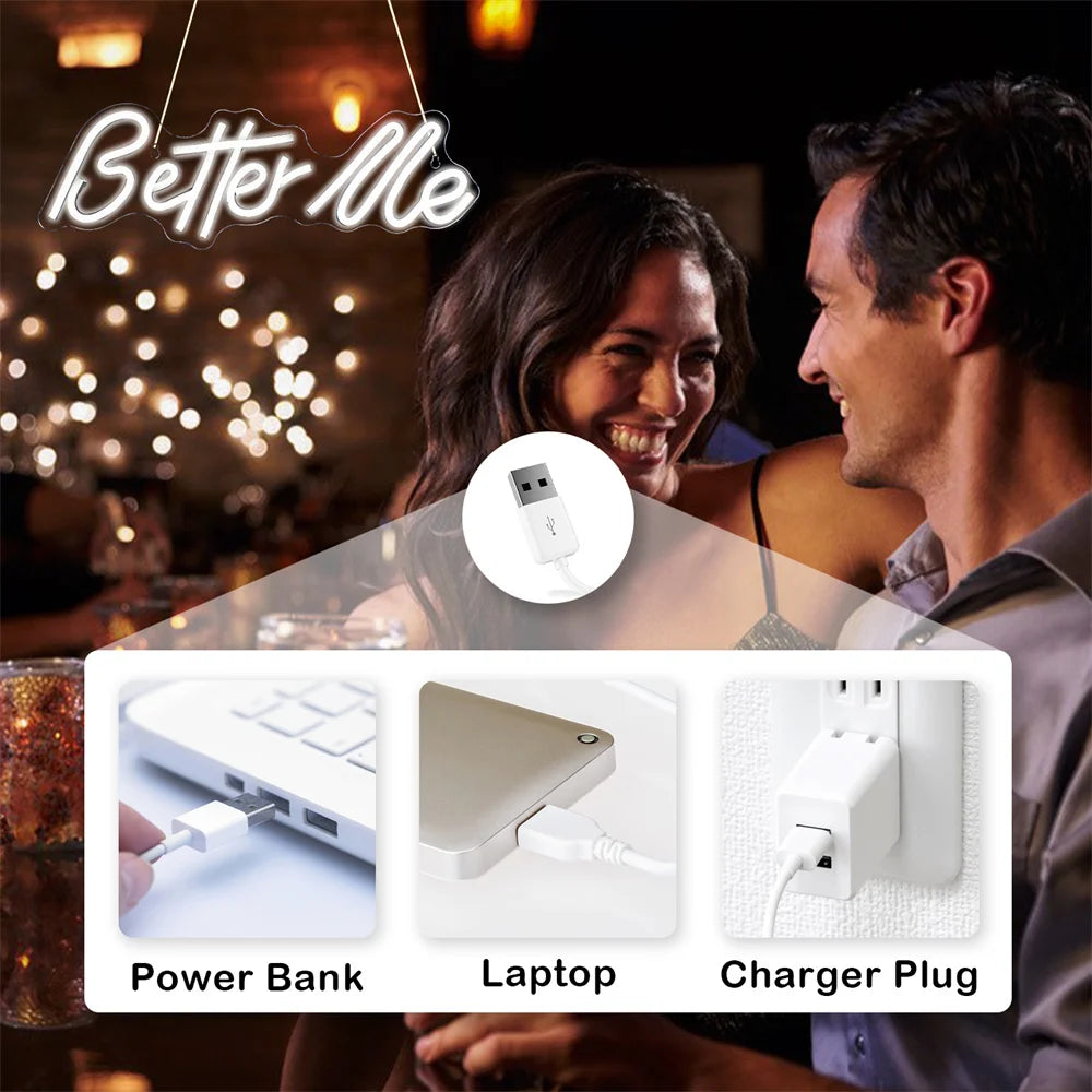 Better Me – LED-Neon-Schriftzug (5 V USB)
