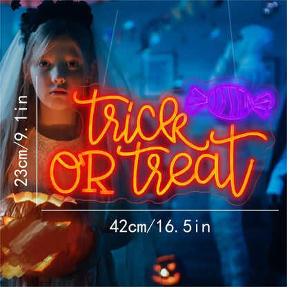 10style Halloween Trick or Treat 5V Mini USB LED Neon Sign - Budget Friendly