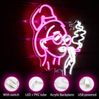 Girl Smoking 5V USB LED Neon Sign - Budget Friendly
