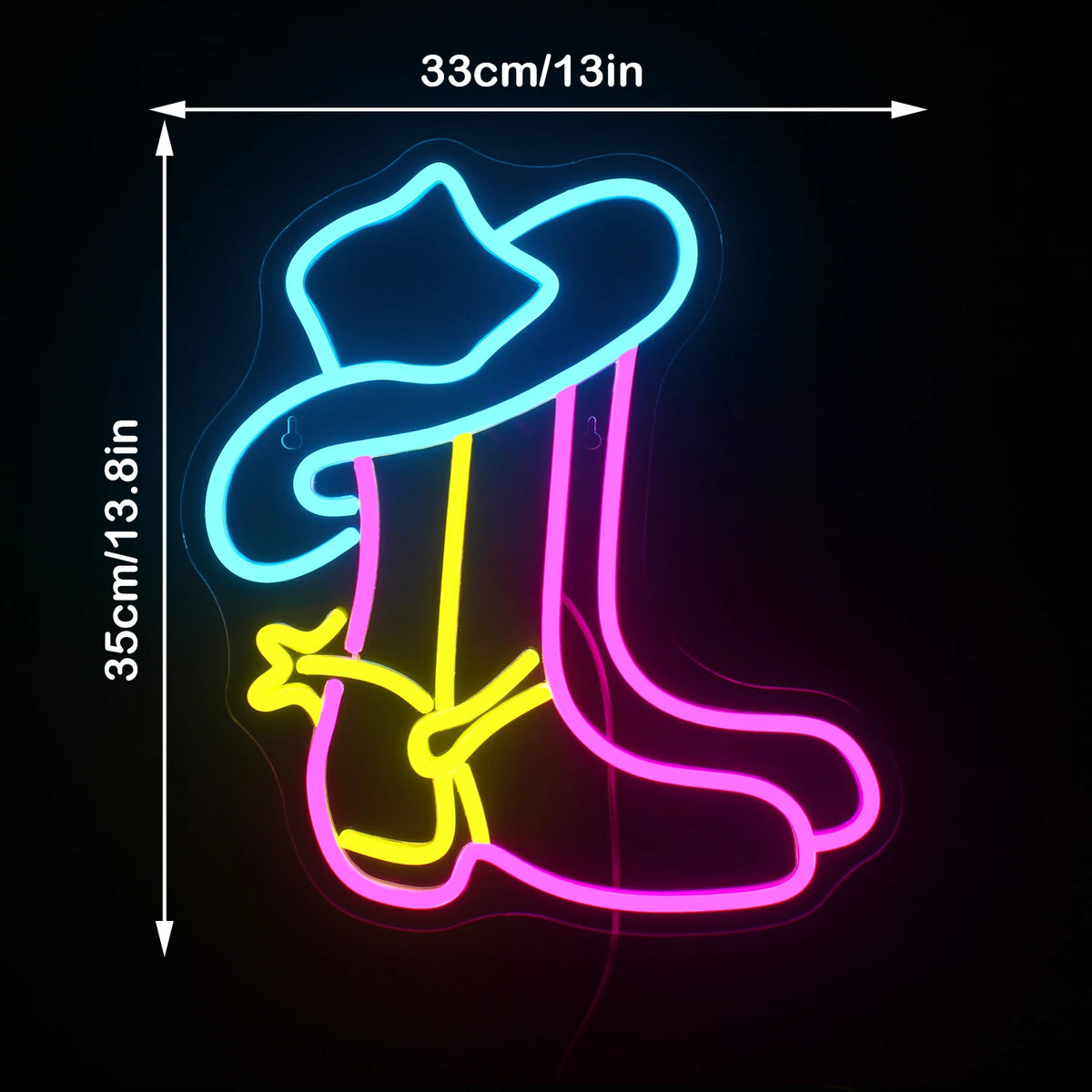 Cowboystiefel – LED-Neonschild (5 V USB)