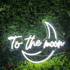 To the moon – Mondsichel – LED-Neonschild (5 V USB)