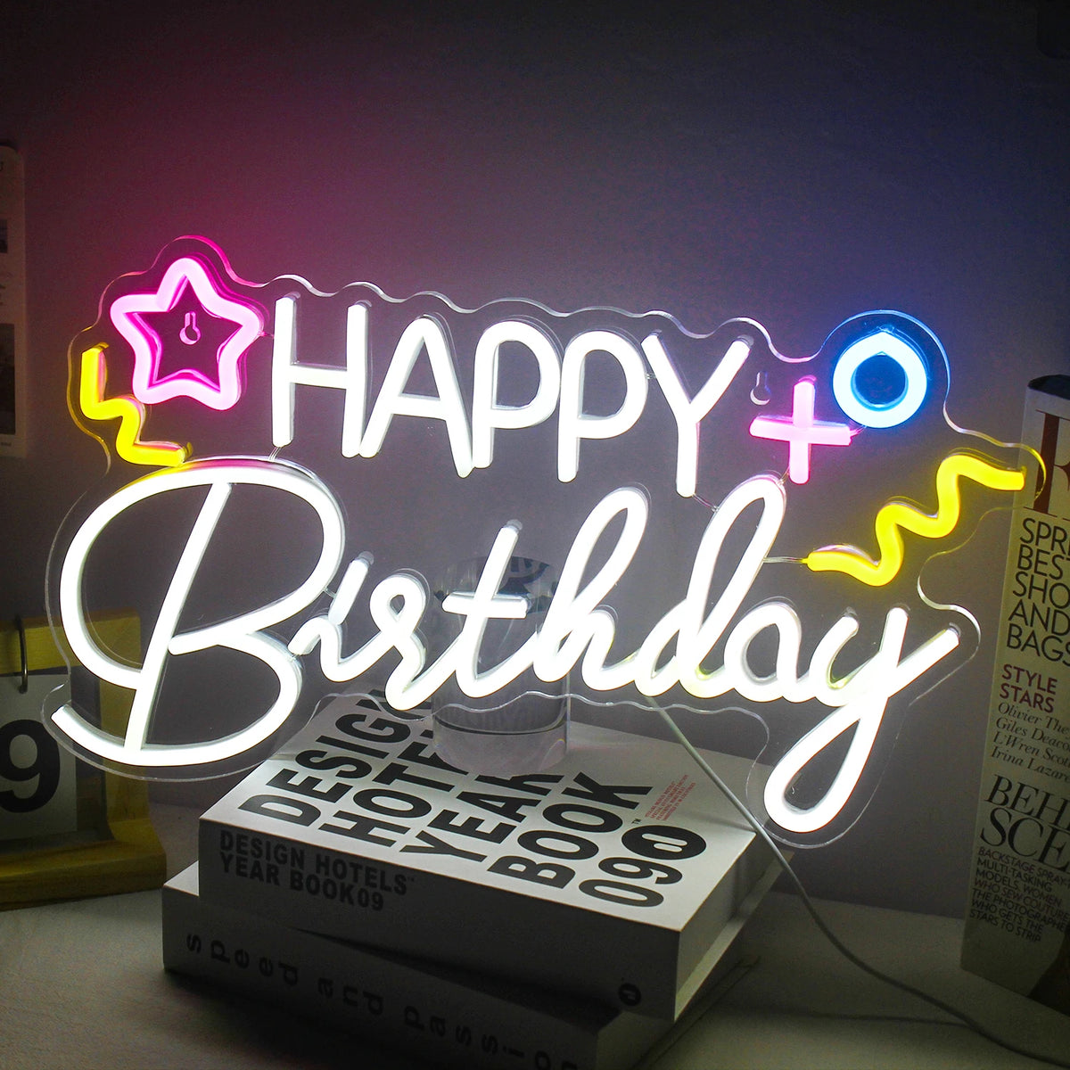Happy Birthday 5V USB LED Neon Sign - Budget Friendly