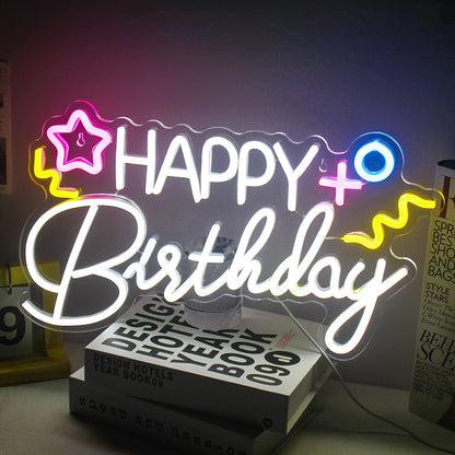 Happy Birthday 5V Mini USB LED Neon Sign - Budget Friendly