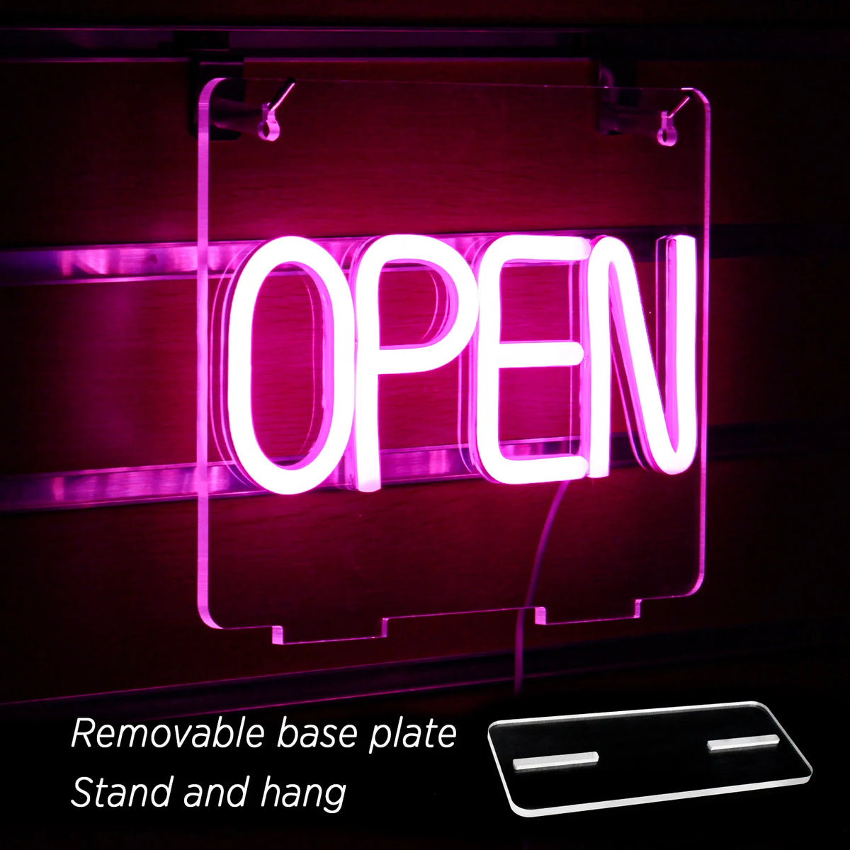 Open – Blockschrift – LED-Leuchtschild (5 V USB)