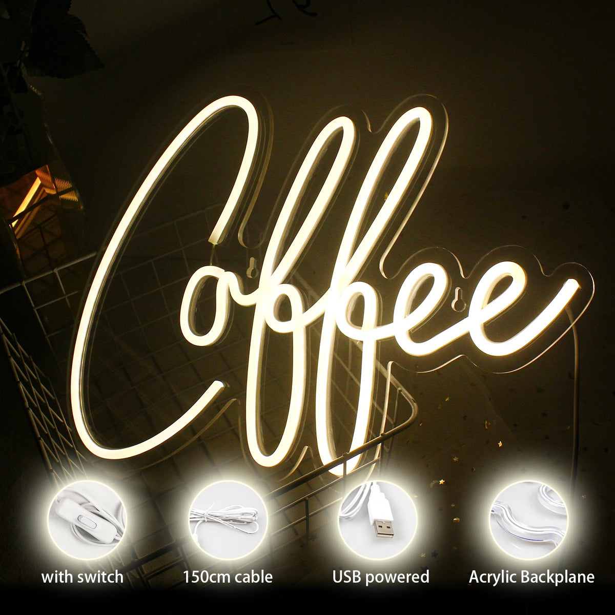 Coffee 5V USB LED Neon Sign - Budget Friendly