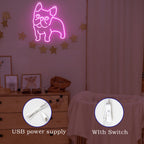 Rosa Hund – LED-Neonschild (5 V USB)