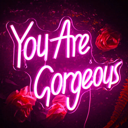 You Are Gorgeous 5V Mini USB LED Neon Sign - Budget Friendly