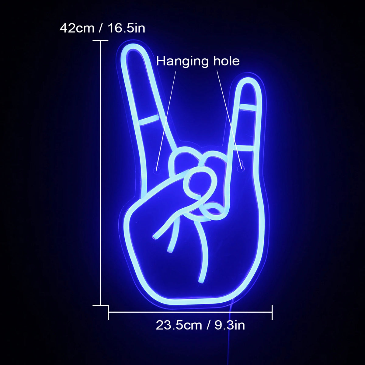 Rock-Handzeichen – LED-Neonschild (5 V USB)