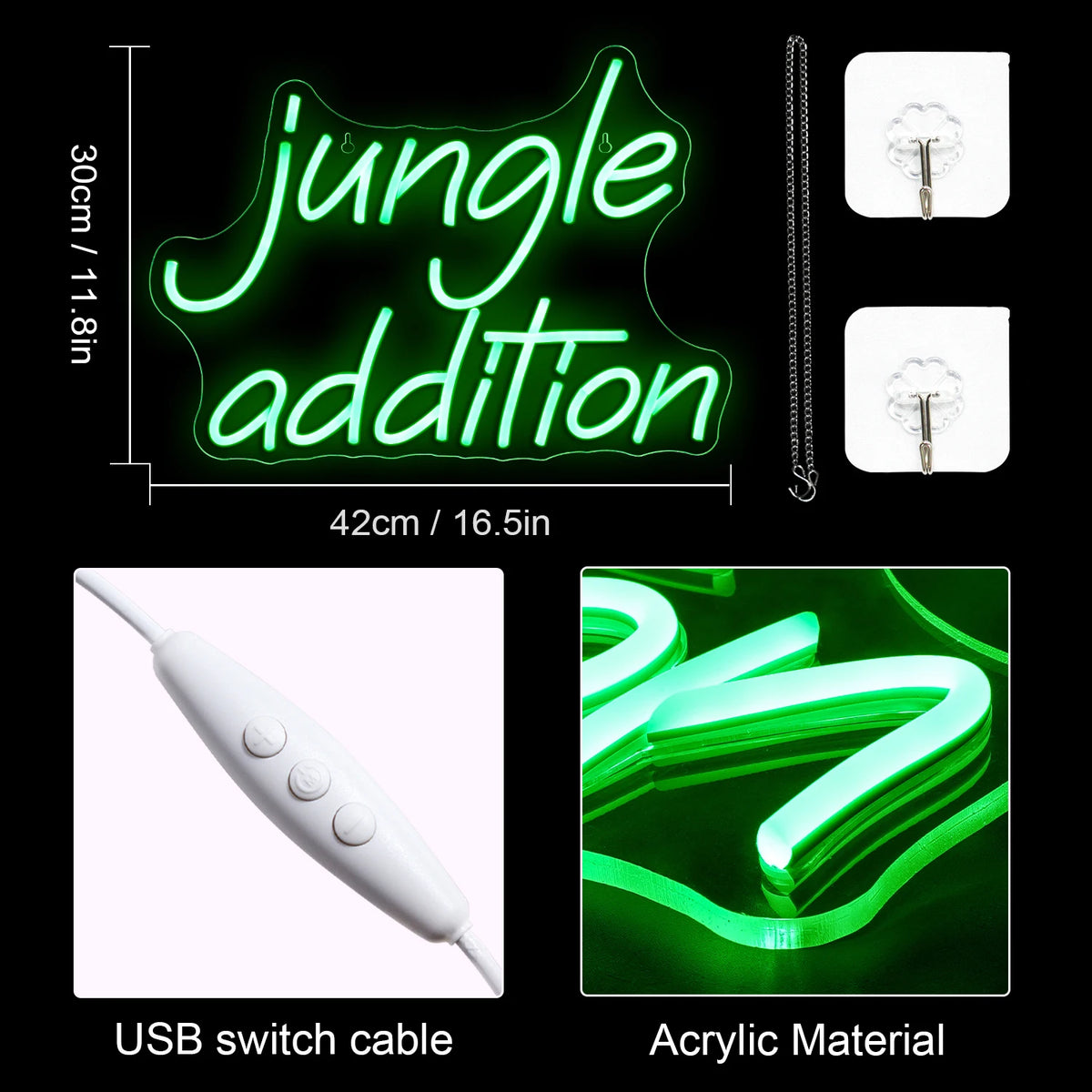 Jungle Addition – LED-Neon-Schriftzug (5 V USB)