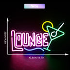 LOUNGE – Martiniglas – LED-Leuchtschild (5 V USB)