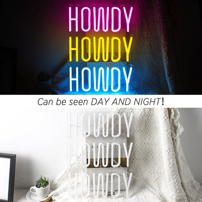 Howdy 5V Mini USB LED Neon Sign - Budget Friendly