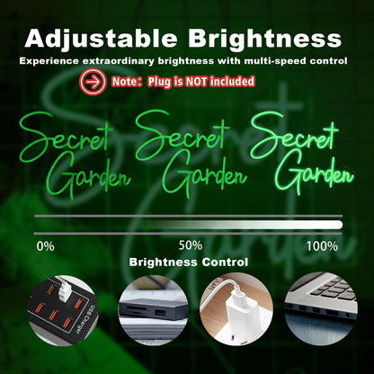 Secret Garden 5V Mini USB LED Neon Sign - Budget Friendly